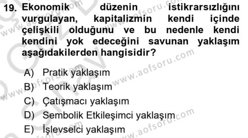 Davranış Bilimlerine Giriş Dersi 2024 - 2025 Yılı (Vize) Ara Sınavı 19. Soru