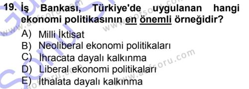 Toplumsal Değişme Kuramları Dersi 2012 - 2013 Yılı (Final) Dönem Sonu Sınavı 19. Soru