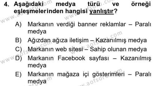 Sosyal Medya Dersi 2015 - 2016 Yılı (Final) Dönem Sonu Sınavı 4. Soru