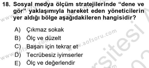 Sosyal Medya Dersi 2022 - 2023 Yılı Yaz Okulu Sınavı 18. Soru