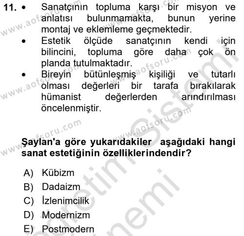 Çağdaş Sosyoloji Kuramları Dersi 2023 - 2024 Yılı (Vize) Ara Sınavı 11. Soru