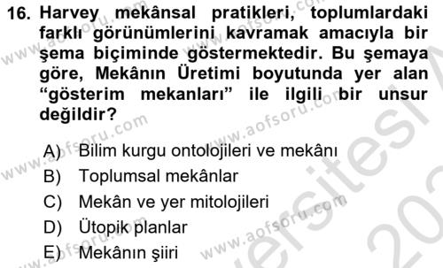 Sosyolojide Yakın Dönem Gelişmeler Dersi 2023 - 2024 Yılı (Final) Dönem Sonu Sınavı 16. Soru