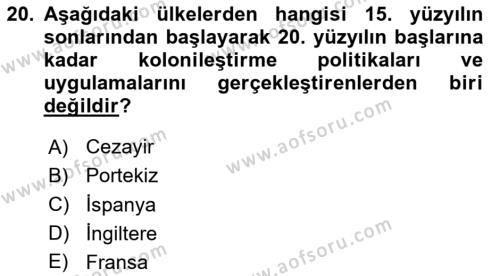 Sosyolojide Yakın Dönem Gelişmeler Dersi 2023 - 2024 Yılı (Final) Dönem Sonu Sınavı 20. Soru