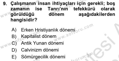 Ekonomi Sosyolojisi Dersi 2022 - 2023 Yılı (Final) Dönem Sonu Sınavı 9. Soru