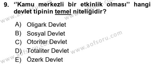 Toplumsal Tabakalaşma ve Eşitsizlik Dersi 2021 - 2022 Yılı (Vize) Ara Sınavı 9. Soru