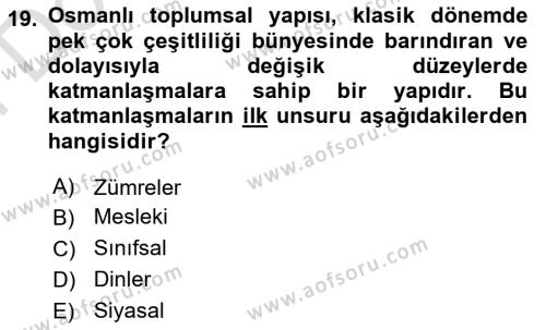 Toplumsal Tabakalaşma ve Eşitsizlik Dersi 2023 - 2024 Yılı (Final) Dönem Sonu Sınavı 19. Soru