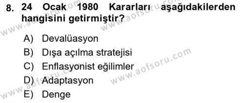 Endüstri Sosyolojisi Dersi 2021 - 2022 Yılı (Final) Dönem Sonu Sınavı 8. Soru