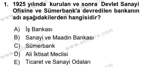 Endüstri Sosyolojisi Dersi 2021 - 2022 Yılı Yaz Okulu Sınavı 1. Soru