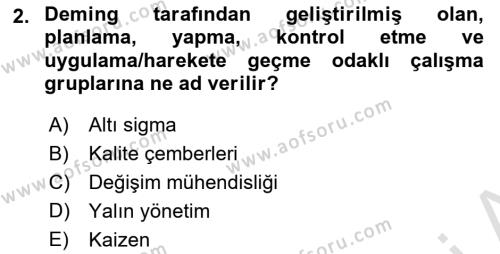 Endüstri Sosyolojisi Dersi 2021 - 2022 Yılı Yaz Okulu Sınavı 2. Soru