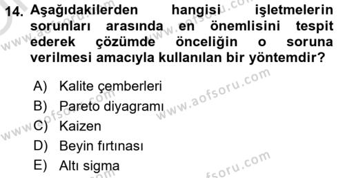 Endüstri Sosyolojisi Dersi 2022 - 2023 Yılı Yaz Okulu Sınavı 14. Soru