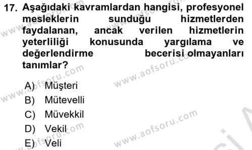 Endüstri Sosyolojisi Dersi 2022 - 2023 Yılı Yaz Okulu Sınavı 17. Soru