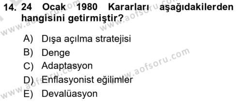 Endüstri Sosyolojisi Dersi 2023 - 2024 Yılı (Final) Dönem Sonu Sınavı 14. Soru