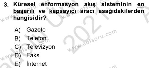 Kültür Sosyolojisi Dersi 2021 - 2022 Yılı (Vize) Ara Sınavı 3. Soru