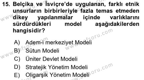 Kültür Sosyolojisi Dersi 2021 - 2022 Yılı (Final) Dönem Sonu Sınavı 15. Soru