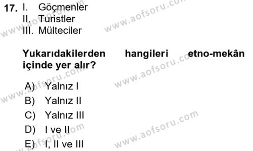 Kültür Sosyolojisi Dersi 2022 - 2023 Yılı (Vize) Ara Sınavı 17. Soru