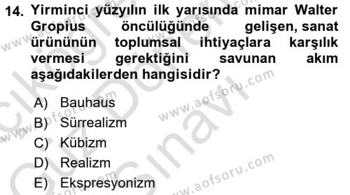 Kültür Sosyolojisi Dersi 2022 - 2023 Yılı (Final) Dönem Sonu Sınavı 14. Soru