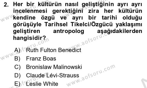 Kültür Sosyolojisi Dersi 2023 - 2024 Yılı (Vize) Ara Sınavı 2. Soru