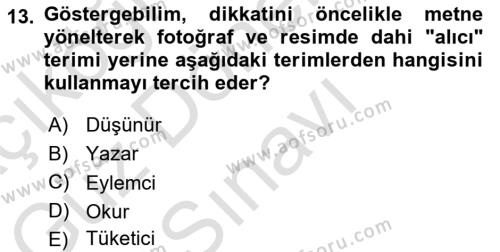 Kültür Sosyolojisi Dersi 2023 - 2024 Yılı (Final) Dönem Sonu Sınavı 13. Soru