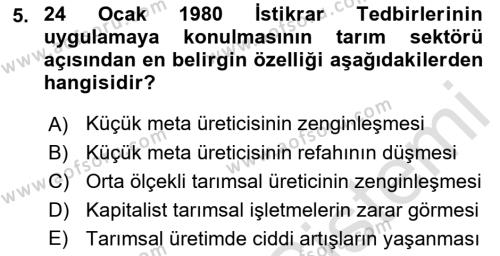 Kent Sosyolojisi Dersi 2021 - 2022 Yılı (Final) Dönem Sonu Sınavı 5. Soru