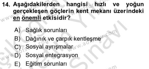 Toplumsal Cinsiyet Çalışmaları Dersi 2021 - 2022 Yılı (Vize) Ara Sınavı 14. Soru