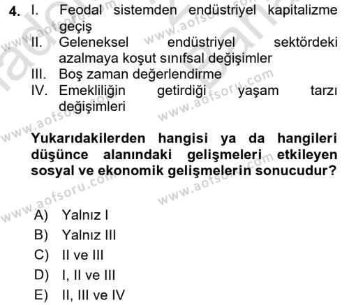 Toplumsal Cinsiyet Çalışmaları Dersi 2021 - 2022 Yılı (Vize) Ara Sınavı 4. Soru