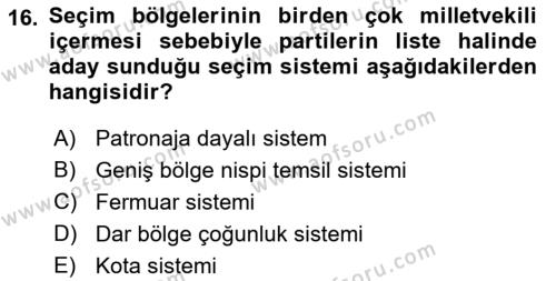 Toplumsal Cinsiyet Sosyolojisi Dersi 2023 - 2024 Yılı (Vize) Ara Sınavı 16. Soru