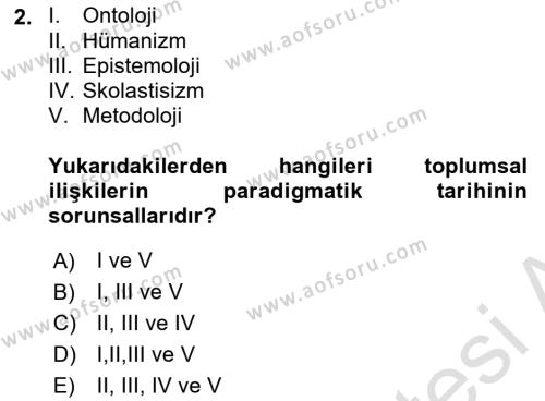 Toplumsal Cinsiyet Sosyolojisi Dersi 2023 - 2024 Yılı (Vize) Ara Sınavı 2. Soru