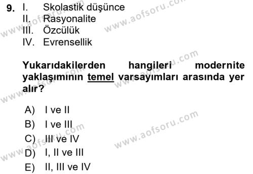 Toplumsal Cinsiyet Sosyolojisi Dersi 2023 - 2024 Yılı (Vize) Ara Sınavı 9. Soru