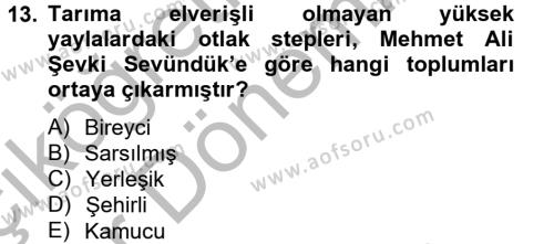Türk Sosyologları Dersi 2012 - 2013 Yılı (Vize) Ara Sınavı 13. Soru