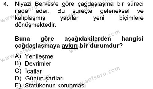 Türk Sosyologları Dersi 2012 - 2013 Yılı (Final) Dönem Sonu Sınavı 4. Soru