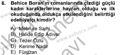 Türk Sosyologları Dersi 2012 - 2013 Yılı (Final) Dönem Sonu Sınavı 6. Soru