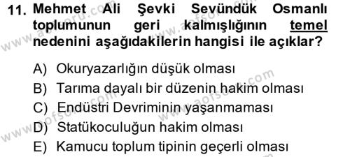 Türk Sosyologları Dersi 2013 - 2014 Yılı (Vize) Ara Sınavı 11. Soru