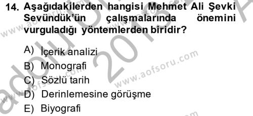 Türk Sosyologları Dersi 2013 - 2014 Yılı (Vize) Ara Sınavı 14. Soru