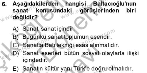 Türk Sosyologları Dersi 2014 - 2015 Yılı (Final) Dönem Sonu Sınavı 6. Soru