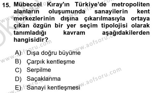 Türk Sosyologları Dersi 2022 - 2023 Yılı Yaz Okulu Sınavı 15. Soru