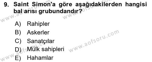 Türk Sosyologları Dersi 2023 - 2024 Yılı (Final) Dönem Sonu Sınavı 9. Soru