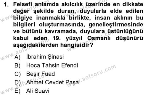 Türkiye´de Sosyoloji Dersi 2021 - 2022 Yılı (Vize) Ara Sınavı 1. Soru