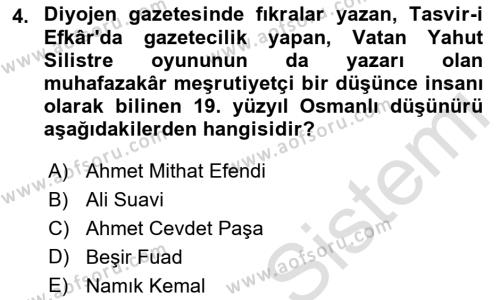 Türkiye´de Sosyoloji Dersi 2021 - 2022 Yılı (Vize) Ara Sınavı 4. Soru