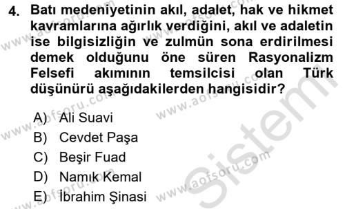 Türkiye´de Sosyoloji Dersi 2021 - 2022 Yılı (Final) Dönem Sonu Sınavı 4. Soru