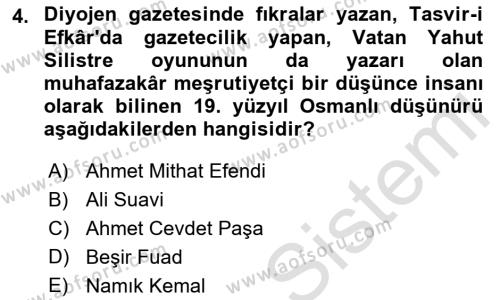 Türkiye´de Sosyoloji Dersi 2022 - 2023 Yılı (Vize) Ara Sınavı 4. Soru