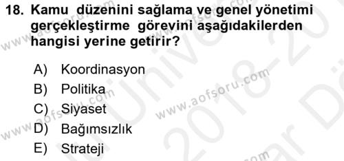 Din ve Toplum Dersi 2018 - 2019 Yılı (Vize) Ara Sınavı 18. Soru