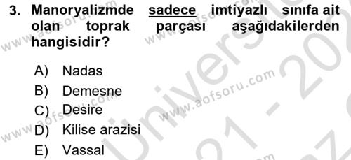 Din ve Toplum Dersi 2021 - 2022 Yılı Yaz Okulu Sınavı 3. Soru