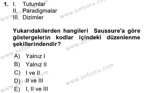 İletişim Sosyolojisi Dersi 2020 - 2021 Yılı Yaz Okulu Sınavı 1. Soru