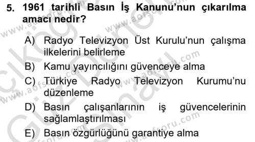 İletişim Sosyolojisi Dersi 2021 - 2022 Yılı (Final) Dönem Sonu Sınavı 5. Soru