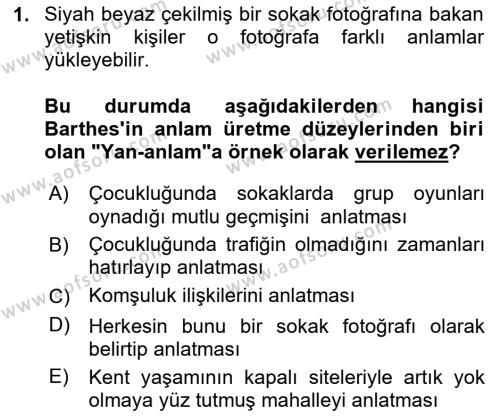 İletişim Sosyolojisi Dersi 2024 - 2025 Yılı (Vize) Ara Sınavı 1. Soru