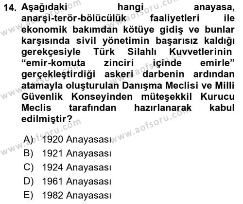 Hukuk Sosyolojisi Dersi 2022 - 2023 Yılı Yaz Okulu Sınavı 14. Soru