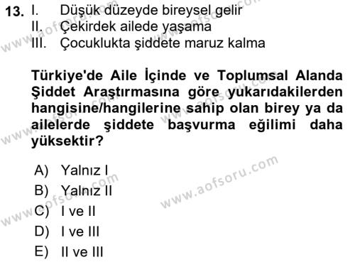 Suç Sosyolojisi Dersi 2021 - 2022 Yılı (Final) Dönem Sonu Sınavı 13. Soru