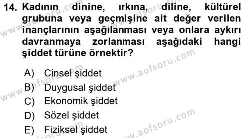 Suç Sosyolojisi Dersi 2021 - 2022 Yılı (Final) Dönem Sonu Sınavı 14. Soru