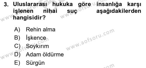 Suç Sosyolojisi Dersi 2021 - 2022 Yılı (Final) Dönem Sonu Sınavı 3. Soru