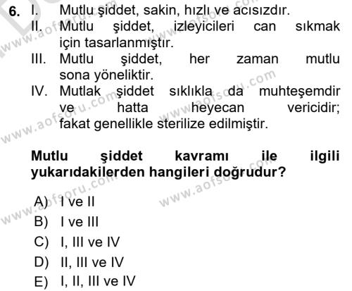 Suç Sosyolojisi Dersi 2023 - 2024 Yılı (Final) Dönem Sonu Sınavı 6. Soru